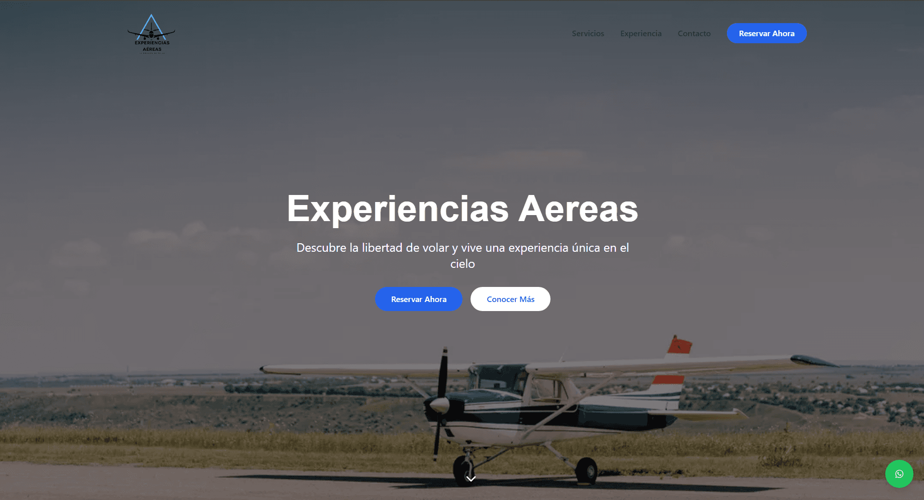 Landing Page Experiencias Aéreas 